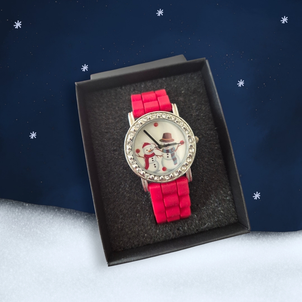 Snowman Wristwatch -Red